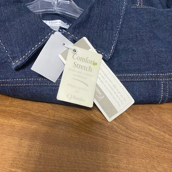 Womens CJ Banks Comfort Stretch Button Up Denim Jacket Size 2x - Picture 5 of 6
